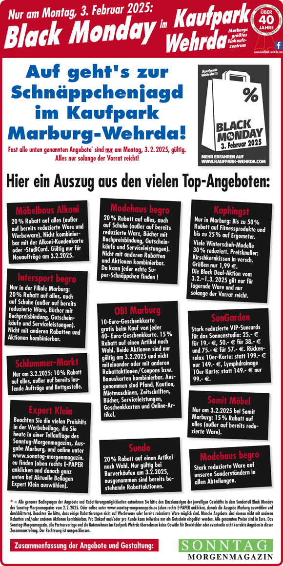 auf geht's zur Schnäppchenjagd im Kaufpark Marburg-Wehrda
