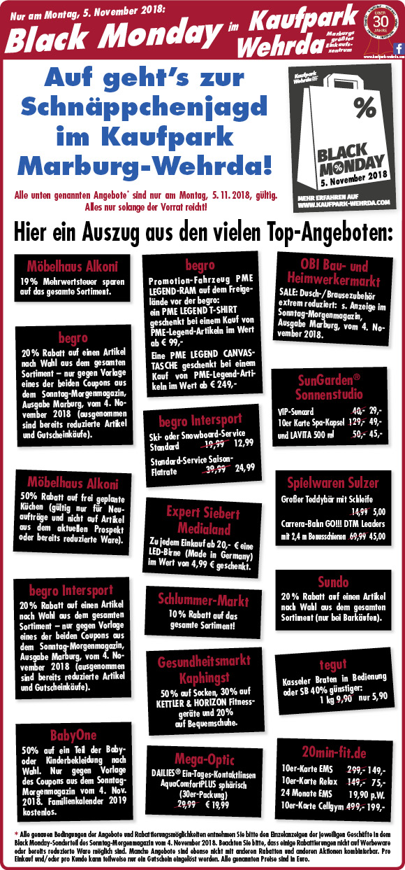 Auf geht's zur Schnäppchenjagd im Kaufpark Marburg-Wehrda!